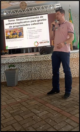 Apresentação do software no dia 09/09/2023 no II Festival  Café e Viola em São José do Alegre - MG, onde a região da cidade tem forte influência sobre a cultura cafeeira